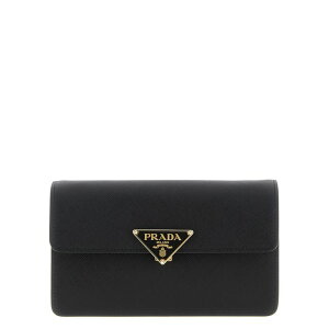 Prada �v���_ ���f�B�[�X �n���h�o�b�O�E�V�����_�[�o�b�O 1BD386VOTONZVF0002 Saffiano mini crossbody bag Black onesize �y���������E�֐ō��z