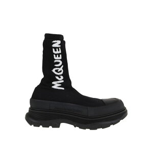 Alexander McQUEEN ALT_[E}bNC[ Y u[c 705671W4TV11070 Tread Silck ankle boots Black 39.5 40.5 yE֐ōz