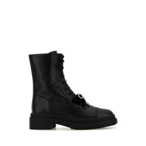 JIMMY CHOO �W�~�[ �`���E ���f�B�[�X �u�[�c AVERIFLATJVGBLACRY Black leather Averi boots Black 36 37 38 39 40 �y���������E�֐ō��z