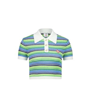 Casablanca �J�T�u�����J ���f�B�[�X �j�b�g�E�Z�[�^�[�E�J�[�f�B�K�� WSP26KW136201 Casablanca T-shirts and Polos Green Blue and green M S XS �y���������E�֐ō��z