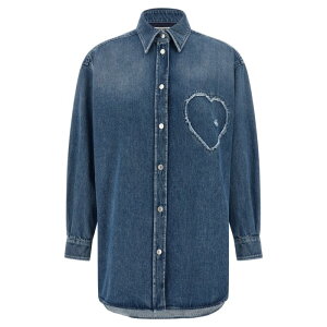 MOSCHINO ���X�L�[�m ���f�B�[�X �V���c�E�u���E�X A020405390285 'Heart' shirt Blue S XS M �y���������E�֐ō��z