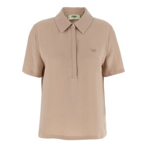 FENDI �t�F���f�B ���f�B�[�X �|���V���c FS8227AWZIF1M26 Silk polo shirt Pink IT38 IT40 IT42 IT44 �y���������E�֐ō��z