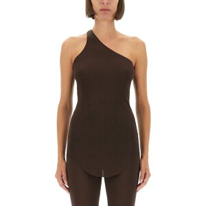 Rick Owens ���b�N �I�E�G���X ���f�B�[�X �^���N�g�b�v�E�L���~�\�[�� LI02E3105RV54 ONE-PIECE TOP BROWN 42 38 40 �y���������E�֐ō��z