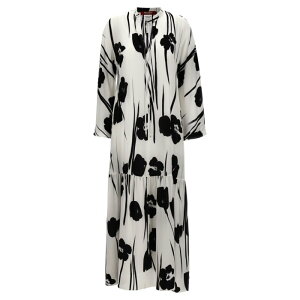 Max Mara Studio �}�b�N�X�}�[�� �X�e���f�B�I ���f�B�[�X �����s�[�X�E�h���X�E�I�[���C������ ELES001 'Eles' dress White/Black IT38 IT40 IT42 �y���������E�֐ō��z