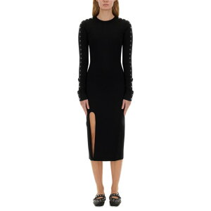 Stella McCartney �X�e�� �}�b�J�[�g�j�[ ���f�B�[�X �����s�[�X�E�h���X�E�I�[���C������ 6K08953S25321000 MIDI DRESS WITH SLIT BLACK M S �y���������E�֐ō��z