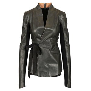 Rick Owens ���b�N �I�E�G���X ���f�B�[�X ���U�[&�t�@�[�W���P�b�g�E�R�[�g RP01E774909 Hollywood leather jacket Black IT34 IT36 IT38 IT40 IT42 IT44 IT46 IT48 IT50 IT52 IT54 �y���������E�֐ō��z