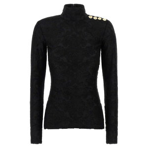 Balmain �o���}�� ���f�B�[�X T�V���c�E�J�b�g�\�[ FF1AR962JK650PA Top 'Barocco' pattern Black FR34 FR36 FR38 36 38 40 34 �y���������E�֐ō��z