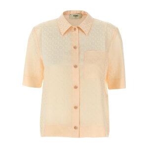 FENDI �t�F���f�B ���f�B�[�X �V���c�E�u���E�X FS8254AUQGF1RX0 FF Silk Shirt Pink IT38 IT40 IT42 IT44 42 40 38 44 34 �y���������E�֐ō��z