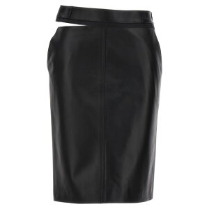 FENDI tFfB fB[X XJ[g FPD774AQ31F0GME Leather midi skirt Black IT38 IT40 IT42 40 42 38 yE֐ōz