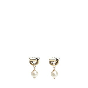 FERRAGAMO �t�F���K�� ���f�B�[�X �s�A�X�E�C�������O 760780776601001 "Gancini" earrings with pearl Gold IT0 �y���������E�֐ō��z