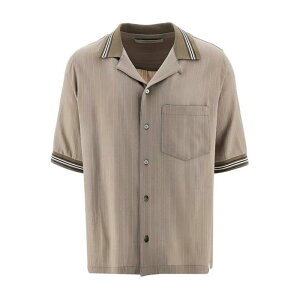 Golden Goose �S�[���f���O�[�X �����Y �V���c�E�u���E�X GMP02612P00232760398 `Journey` Short Sleeves Boxy Shirt Brown L M S 3XS �y���������E�֐ō��z
