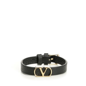 Valentino Garavani ���@�����e�B�m �����Y �u���X���b�g 7Y2J0X63NTP0NO Vlogo signature leather bracelet Black onesize IT0 �y���������E�֐ō��z