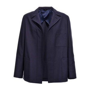 FENDI �t�F���f�B �����Y �u���U�[�E�W���P�b�g FJ0797AR8SF04V6 Half belt jacket Blue IT46 IT48 IT50 IT52 46 48 �y���������E�֐ō��z