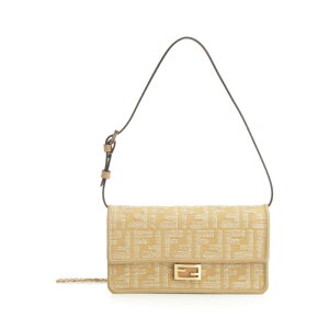 FENDI �t�F���f�B ���f�B�[�X �n���h�o�b�O�E�V�����_�[�o�b�O 8M0498AV23F17A1 Baguette wallet on chain Beige onesize IT0 �y���������E�֐ō��z