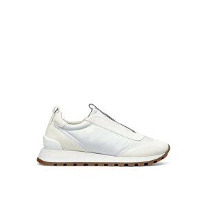 Brunello Cucinelli �u���l���E�N�`�l�� ���f�B�[�X �X�j�[�J�[ MZSFG2127C6280 SLIP ON SNEAKERS IN LEATHER AND FABRIC White 381/2 391/2 IT36 IT37 IT38 IT39 IT40 IT421/2 IT431/2 41 38 36.5 35.5 37 36 35 39 38.5 40 39.5 �y���������E��