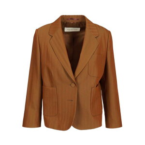 Dries Van Noten �h���X���@���m�b�e�� ���f�B�[�X �u���U�[�E�W���P�b�g 2611304033121712 Short striped wool twill blazer Brown FR30 FR32 FR34 FR36 FR38 FR40 FR42 FR44 FR46 FR48 FR50 FR52 FR54 FR56 FR58 �y���������E�֐ō��z