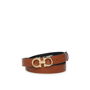 FERRAGAMO �t�F���K�� ���f�B�[�X �x���g�E�T�X�y���_�[ 23A565775473818 Reversible And Adjustable Gancini Belt Brown 85 �y���������E�֐ō��z