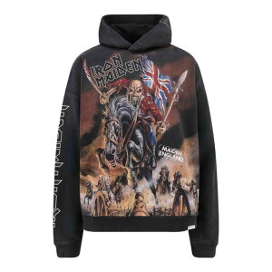 REPRESENT ���v���[���g �����Y �X�E�F�b�g�E�t�[�f�B�[ MLM10057704 Felpa Iron Maiden X Steed In Cotone Black M L XL S �y���������E�֐ō��z