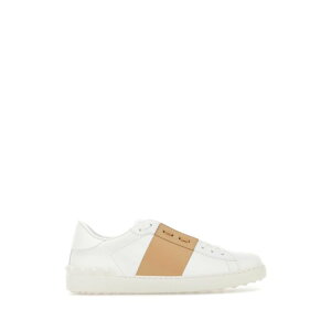 Valentino Garavani ���@�����e�B�m �����Y �X�j�[�J�[ 8Y2S0830BLUDAH White leather Open sneakers with camel band White 411/2 421/2 431/2 39 40 41 42 43 44 45 41.5 42.5 43.5 44.5 40.5 �y���������E�֐ō��z