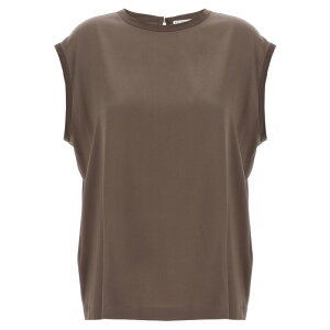 Brunello Cucinelli �u���l���E�N�`�l�� ���f�B�[�X T�V���c�E�J�b�g�\�[ M0C59EH500C2925 Silk blouse Brown L M S XS 2XL 3XL XL 2XS �y���������E�֐ō��z