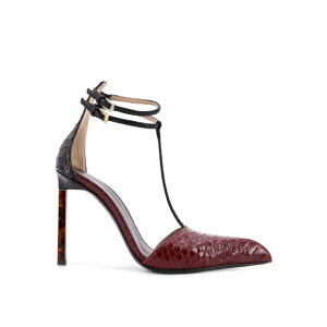 TOM FORD �g���t�H�[�h ���f�B�[�X �p���v�X�E�n�C�q�[�� W3763LCL516P3RN08 Leather decollete with python effect Red 36 38 39 �y���������E�֐ō��z