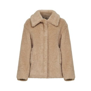 Max Mara �}�b�N�X�}�[�� ���f�B�[�X ���U�[&�t�@�[�W���P�b�g�E�R�[�g 2611081011600MXMTRITONE029 Max Mara Coats Beige 38 40 42 �y���������E�֐ō��z