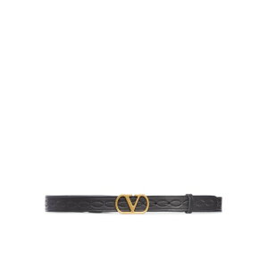 Valentino Garavani ���@�����e�B�m �����Y �x���g�E�T�X�y���_�[ 7Y2T0SM3ZIM0NO LEATHER BELT WITH LOGO BUCKLE Black 100 85 90 95 115 105 110 �y���������E�֐ō��z