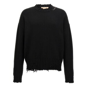 Marni �}���j �����Y �j�b�g�E�Z�[�^�[�E�J�[�f�B�K�� GCMG0210A0UFC65200N99 Destroyed effect sweater Black IT48 IT50 IT52 IT54 52 46 48 50 44 42 54 �y���������E�֐ō��z