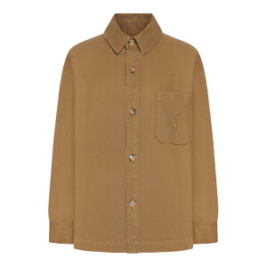 Saint Laurent �T�����[���� ���f�B�[�X �V���c�E�u���E�X 852696Y253W2669 CASSANDRE OVERSHIRT IN COTTON AND LINEN GABARDINE Multicolour S M L XS �y���������E�֐ō��z