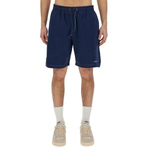 MSGM �G���G�X�W�[�G�� �����Y �V���[�g�p���c 3640MB6324700089 BERMUDA SHORTS WITH EMBROIDERED LOGO BLUE L M S �y���������E�֐ō��z