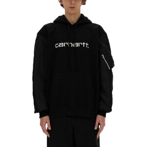 JUNYA WATANABE �W������ ���^�i�x �����Y �X�E�F�b�g�E�t�[�f�B�[ WMT9081001 JUNYA WATANABE MAN X CARHARTT SWEATSHIRT BLACK M S �y���������E�֐ō��z