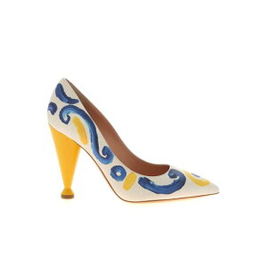 MOSCHINO ���X�L�[�m ���f�B�[�X �p���v�X�E�n�C�q�[�� MA1022AC0AM5310A Majolica print pumps in ice color Multicolour 40 36 �y���������E�֐ō��z