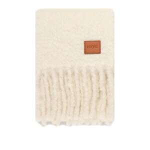 LOEWE ���G�x ���f�B�[�X �X�J�[�t�E�}�t���[ FSA6SS1X052100 Mohair And Wool Scarf White onesize �y���������E�֐ō��z