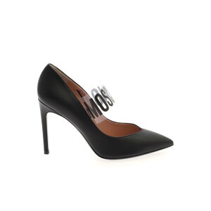 MOSCHINO ���X�L�[�m ���f�B�[�X �p���v�X�E�n�C�q�[�� MA1014AC0CMF0000 Branded strap pumps in black Black 41 38 �y���������E�֐ō��z