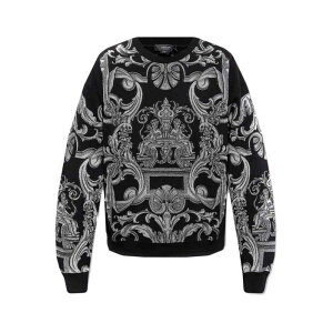 VERSACE FT[`F Y jbgEZ[^[EJ[fBK 10064931A045042B900 Crewneck Black XL L yE֐ōz