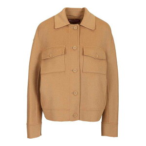 Max Mara Studio �}�b�N�X�}�[�� �X�e���f�B�I ���f�B�[�X �V���c�E�u���E�X 252604602160065 Boxy Jacket Beige 42 38 �y���������E�֐ō��z