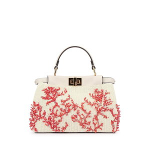 FENDI tFfB fB[X nhobOEV_[obO 8BN244AV1VF1SXV TOP HANDLE PEEKABOO MINI RICAMO CORALLI CAMELIA+LAVA+OS onesize yE֐ōz