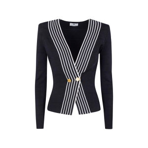 Elisabetta Franchi �G���U�x�b�^ �t�����L ���f�B�[�X �j�b�g�E�Z�[�^�[�E�J�[�f�B�K�� MK78S61E2685 Elisabetta Franchi Sweaters 40 42 44 �y���������E�֐ō��z