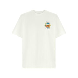 Casablanca �J�T�u�����J �����Y T�V���c�E�J�b�g�\�[ MSS26JTS00113 'Flower Court Icon' T-shirt White L M S XL 2XL 3XL 3XS �y���������E�֐ō��z