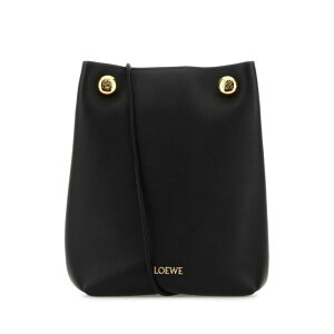 LOEWE ���G�x ���f�B�[�X �n���h�o�b�O�E�V�����_�[�o�b�O CANBSPPX01BLACK Black leather Pebble crossbody bag Black onesize �y���������E�֐ō��z