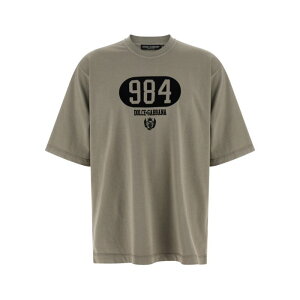 Dolce & Gabbana �h���`�F�K�b�o�[�i �����Y T�V���c�E�J�b�g�\�[ G8PB8TG7M3MN0634 Flocked print T-shirt Gray L M S XL �y���������E�֐ō��z