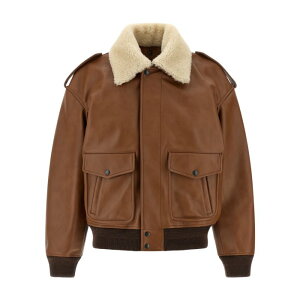 yyVC[OXӍՍő80%OFF+P2{~zSaint Laurent T[ fB[X U[&t@[WPbgER[g 843525YCTE22146 Aviator bomber jacket Brown FR34 FR36 36 34 yE֐ōz