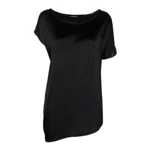 Ann Demeulemeester �A���h�D�������X�e�[�� ���f�B�[�X �V���c�E�u���E�X 2102WTO03145099 asymmetrical silk blouse Black 36 �y���������E�֐ō��z
