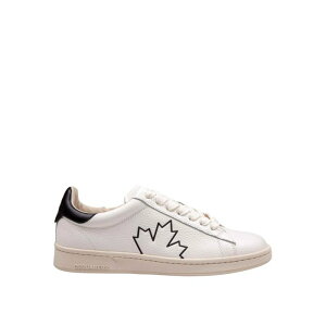 Dsquared2 fB[XNGA[h Y Xj[J[ SNM040625108187M072 Black and White Leather Boxer Sneakers White 42 42.5 40 41 45 43 44 yE֐ōz