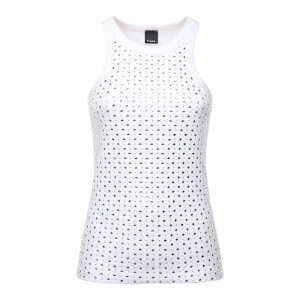 PINKO �s���R ���f�B�[�X �^���N�g�b�v�E�L���~�\�[�� 105928A2XYZ04 Tank Top With Rhinestones And Studs White L M S XS �y���������E�֐ō��z