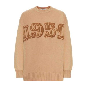 Max Mara �}�b�N�X�}�[�� ���f�B�[�X �j�b�g�E�Z�[�^�[�E�J�[�f�B�K�� 252136621260004E15 Fido 1951 Crew-Neck Jumper Beige L XS S M �y���������E�֐ō��z