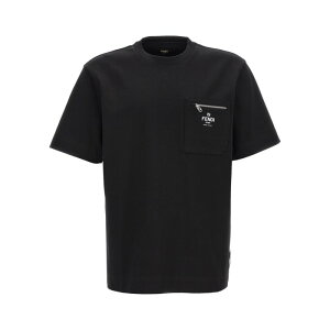 FENDI �t�F���f�B �����Y T�V���c�E�J�b�g�\�[ FY0936ARYRF0QA1 'Fendi O'Lock' T-shirt Black L M S XL 2XL XS �y���������E�֐ō��z