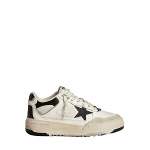 Golden Goose �S�[���f���O�[�X ���f�B�[�X �X�j�[�J�[ GWF00630F00574511395 FORTY2 LEATHER SNEAKERS WITH BLACK STAR AND HEEL TAB 11395 WHITE/BLACK/BEIGE 36 37 38 39 40 41 �y���������E�֐ō��z