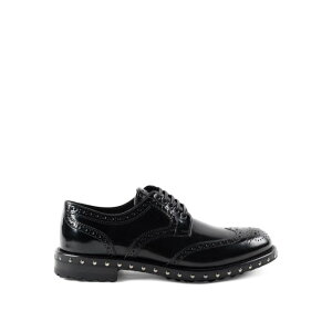 Dolce & Gabbana �h���`�F�K�b�o�[�i ���f�B�[�X ���[�X�A�b�v CN0028AC80180999 Studded sole leather brogues Black 36 �y���������E�֐ō��z