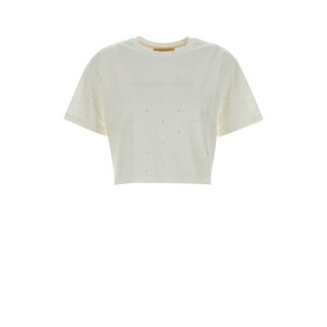 MICHAEL MICHAEL KORS �}�C�P���E�}�C�P���E�R�[�X ���f�B�[�X T�V���c�E�J�b�g�\�[ MF551TR2ZUWHITE White cotton t-shirt White XS S M �y���������E�֐ō��z